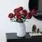 6Pcs Burnt Burgundy Artificial Roses Flowers Fake Silk Roses Flower (Burnt Burgundy)